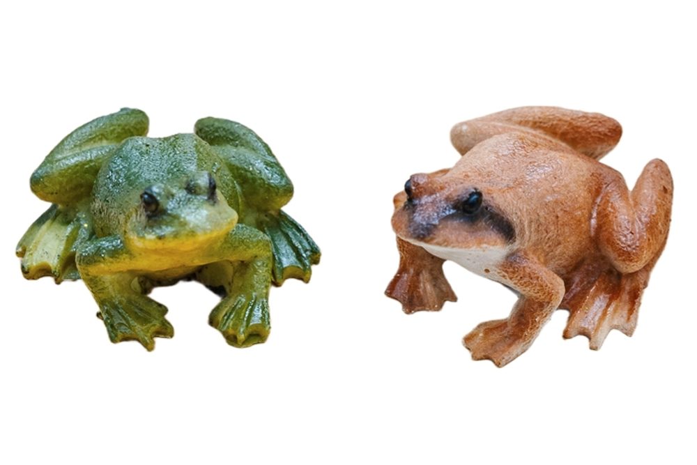 dekorace ŽÁBA (2ks) sedící 7,5x6cm, v. 3,7cm, DB, polyresin