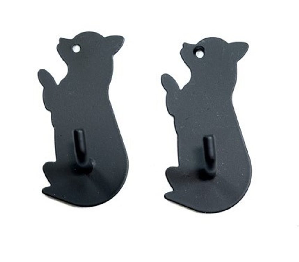 háček- 2ks-KOČKA-ČERNÝ kov, samolep.