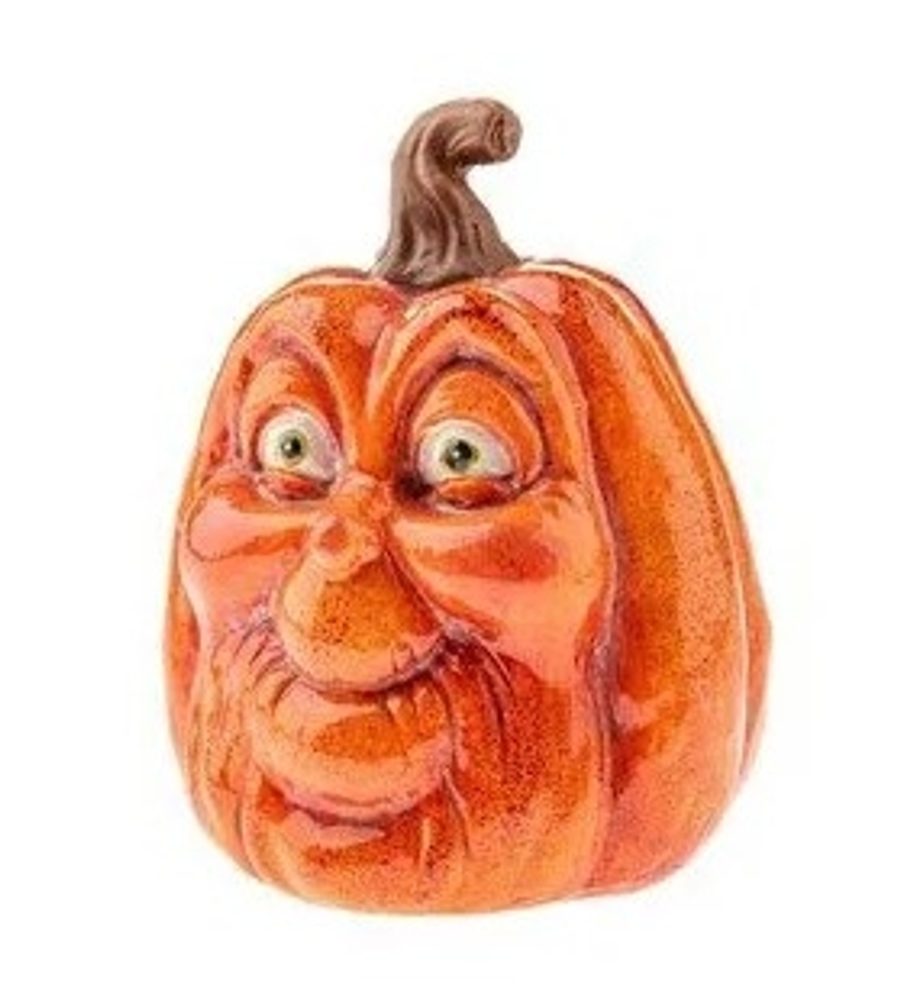 Levně dýně 11,2 cm s tváří, halloween, keramika