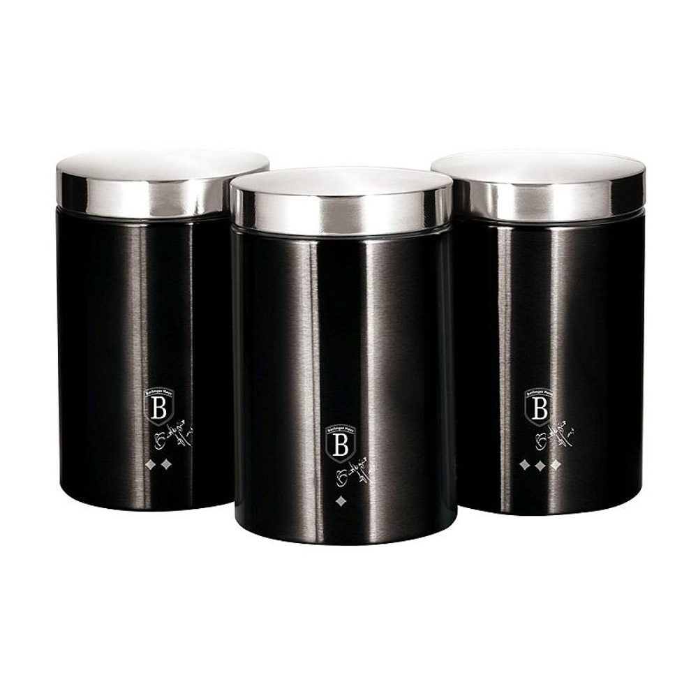 Levně BERLINGERHAUS Dóza na potraviny sada 3 ks Royal Black Collection BH-6296