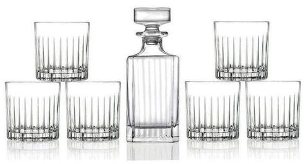 Levně karafa 0,75l+sklen. 313ml, 6ks, RCR TIMELESS, whisky, DB