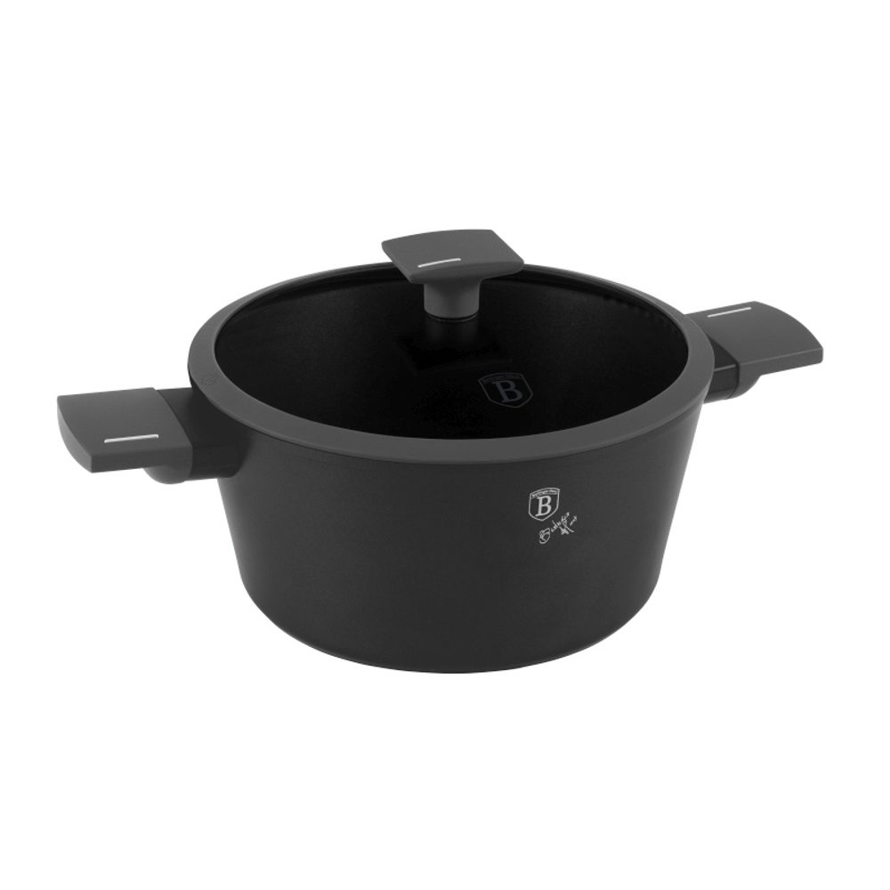 Levně BERLINGERHAUS Kastrol s titanovým povrchem a poklicí 24 cm Antracit Collection BH-8131