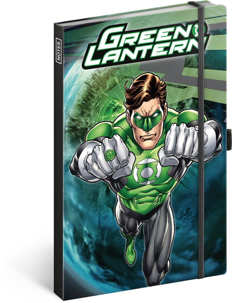 Levně Presco Group Notes Green Lantern, linkovaný, 13 × 21 cm