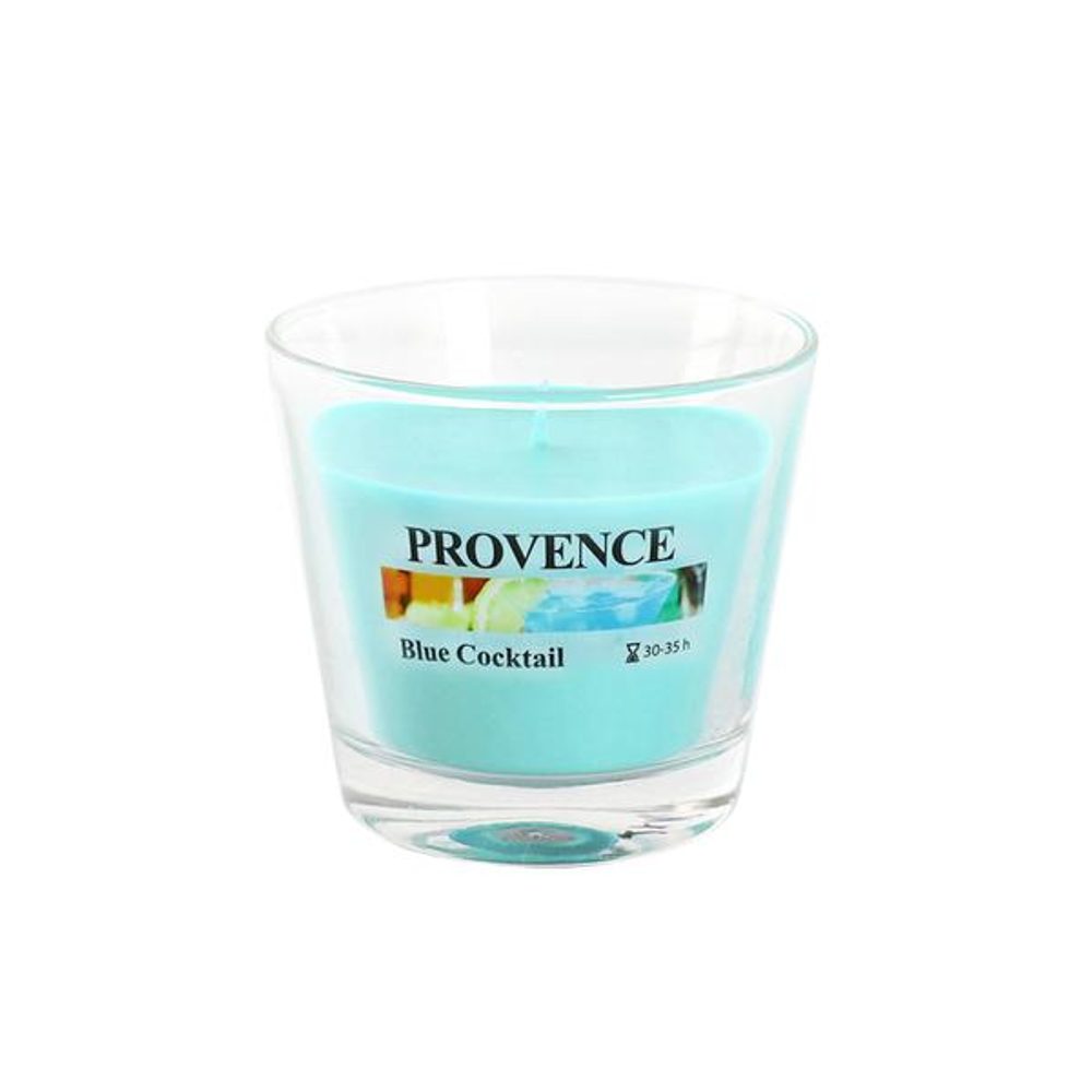 Levně Provence SVÍČKA VE SKLE 140G, BLUE COCTAIL