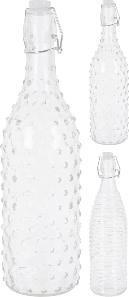 Levně láhev 1,0l, 2druhy, patentní, sklo