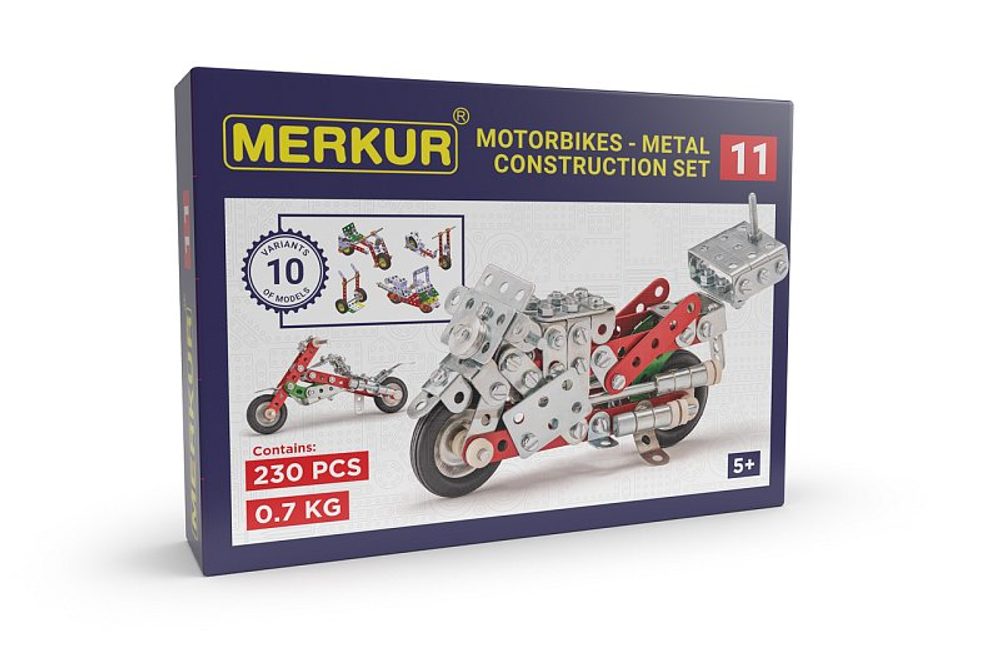 Levně Merkur 011 Motocykl, 222 dílů, 10 modelů