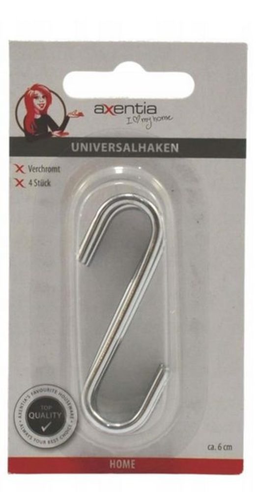 Levně háček- 4ks-S- 6,0cm kovový univ.,blistr
