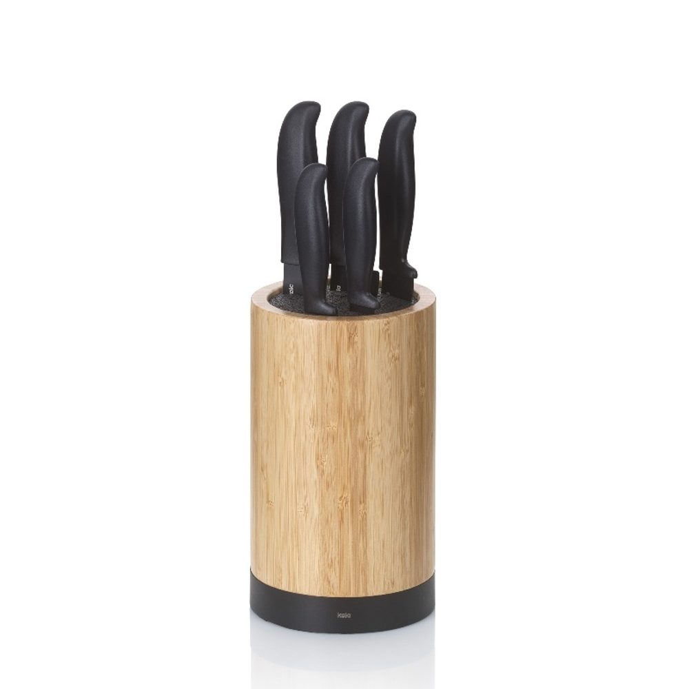 Levně KELA Sada nožů ve stojanu Acida bambus černý 24,5cm 13,0cm KL-11283