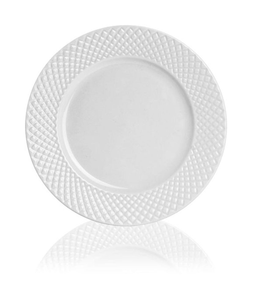 Levně talíř d19,5cm dezertní, MEDIOLAN, bílý porcelán