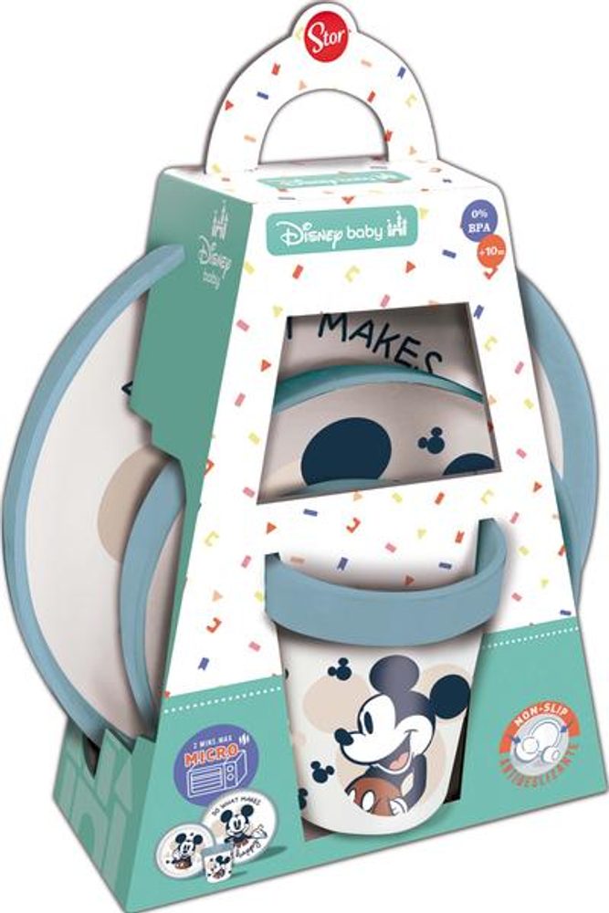 Levně STOR 3DÍLNÁ SADA TALÍŘEK, MISKA A KELÍMEK MICKEY