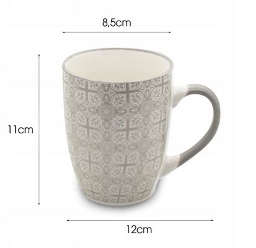 Levně hrnek 350ml ROZETA, šedý BL-4596-1 keramika