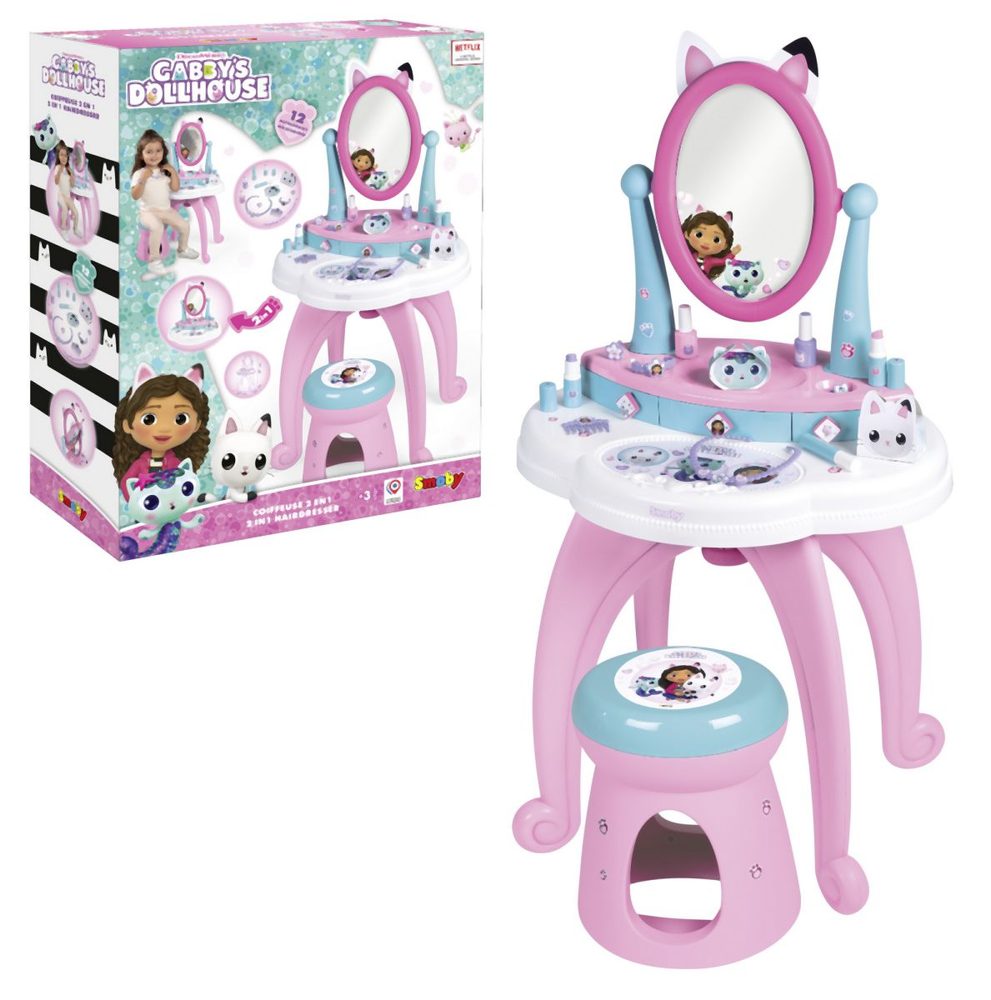 Levně Gabby´s Dollhouse 2v1 Toaletní stolek se židličkou