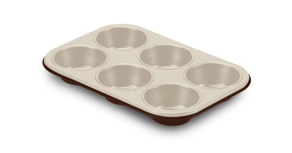 Levně forma MUFFINY 6ks, CHOCO, d7cm, 27x18,5, nepřil.plech