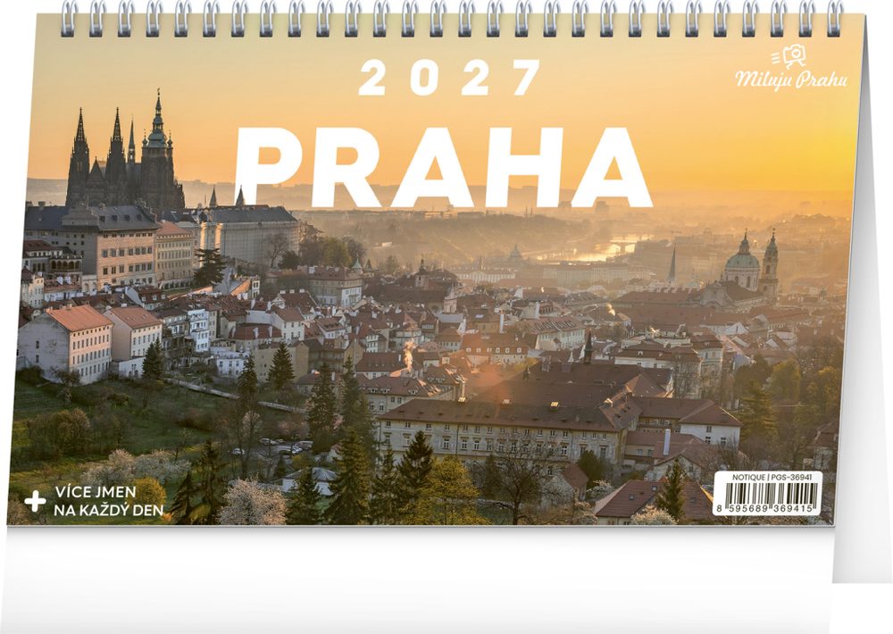Levně NOTIQUE Stolní kalendář Praha – Miluju Prahu 2027, 23,1 x 14,5 cm