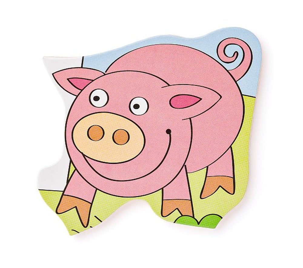 Levně WOODY Puzzle na desce "Domácí veselá zvířátka"
