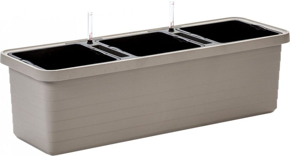 Levně truhlík TRIO taupe 117x39x35cm BERBERIS samoz.