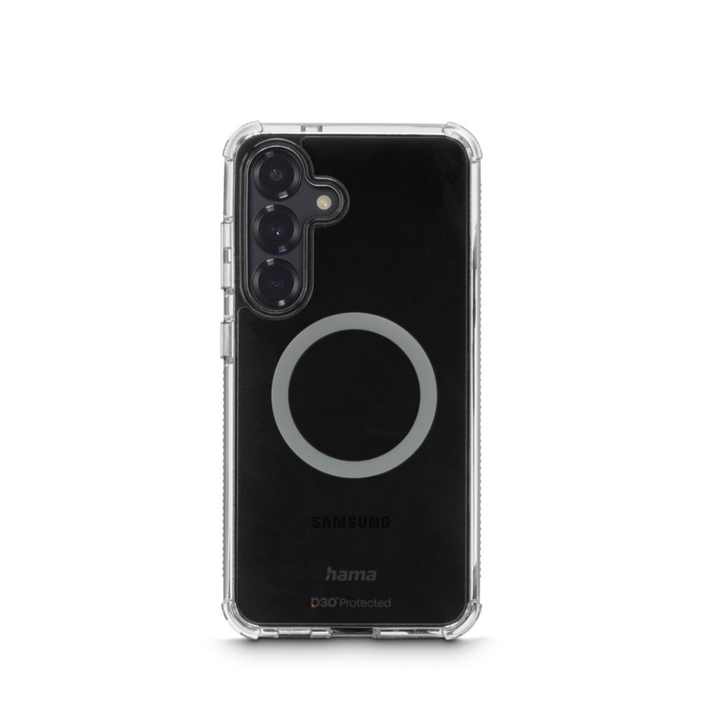 Levně Hama Extreme Protect, kryt pro Samsung Galaxy S25, magnetický, D3O®, nežloutne, průhledný
