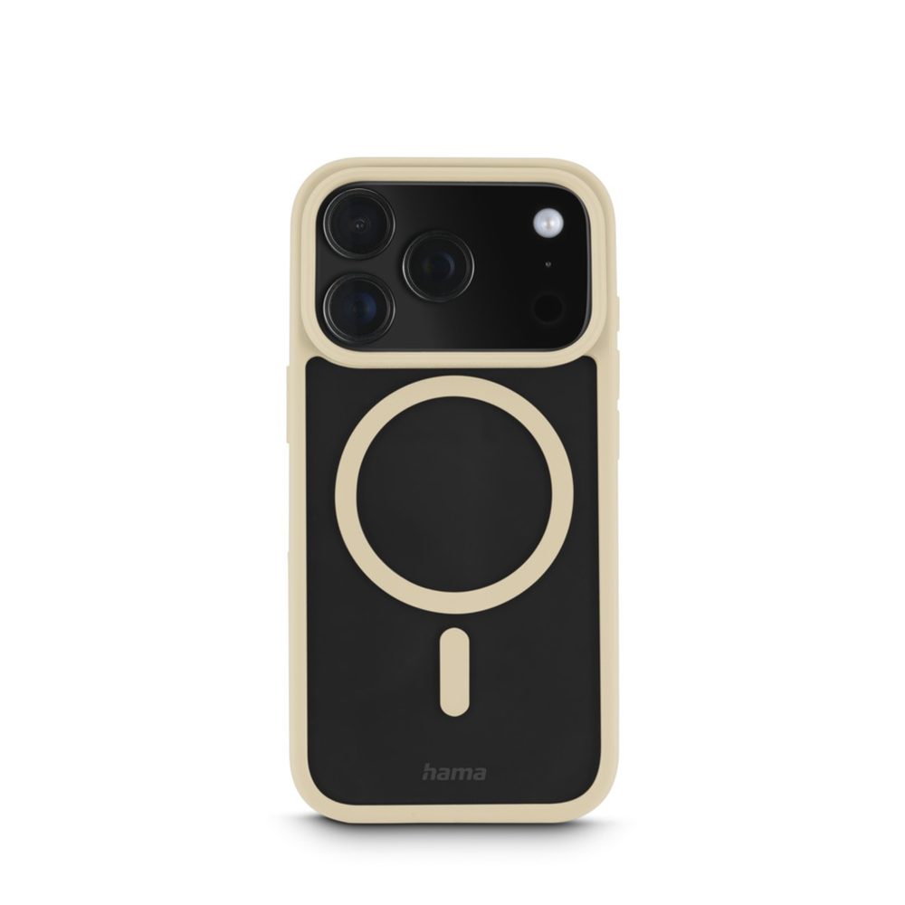 Levně Hama Frame Protect, kryt pro Apple iPhone 17 Pro, magnetický, průhledný/béžový