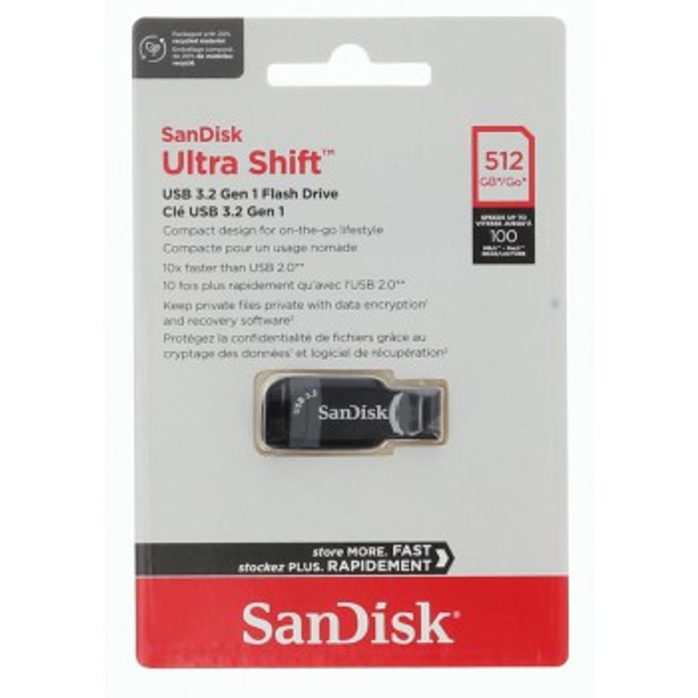Levně SanDisk Ultra Shift USB-A 3.0-Flashdrive, 512 GB