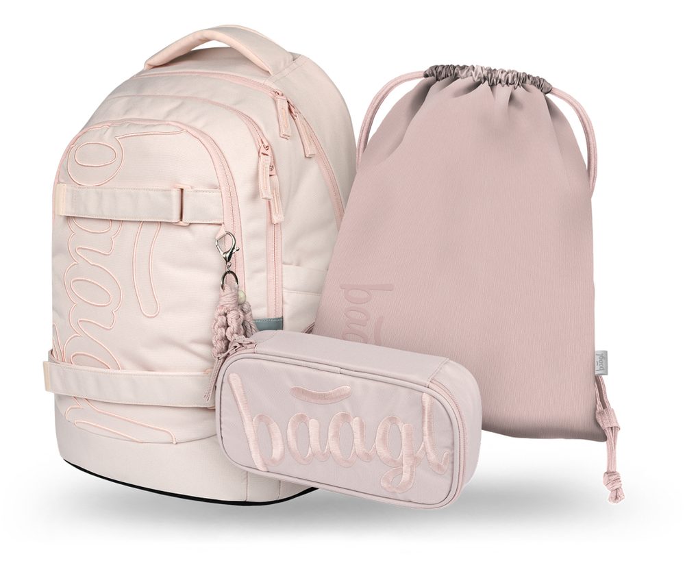 Levně BAAGL SET 3 Skate max Creamy: batoh, penál, sáček