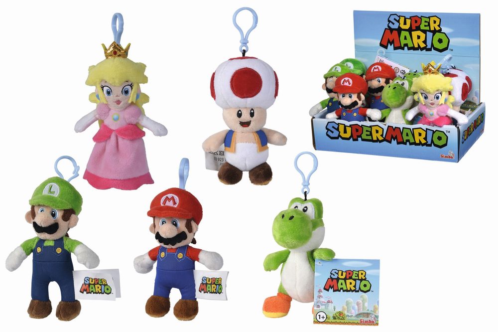 Levně Plyšová klíčenka Super Mario, 12,5 cm, 5 druhů, DP12