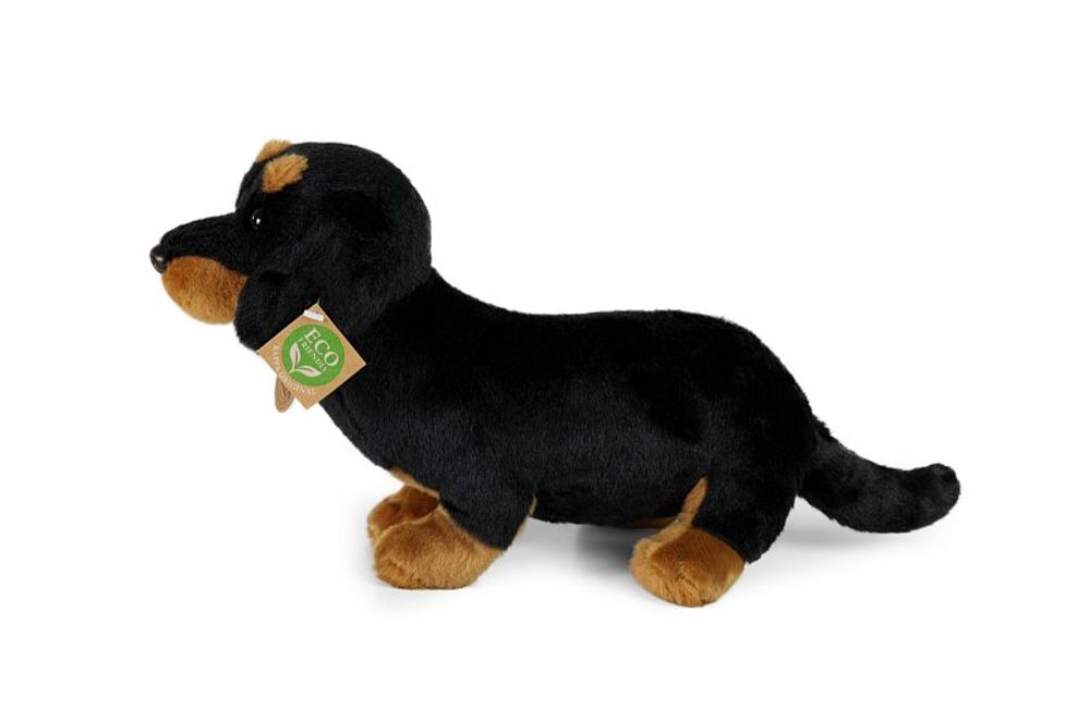 RAPPA Plyšový pes jezevčík sedící 30 cm ECO-FRIENDLY