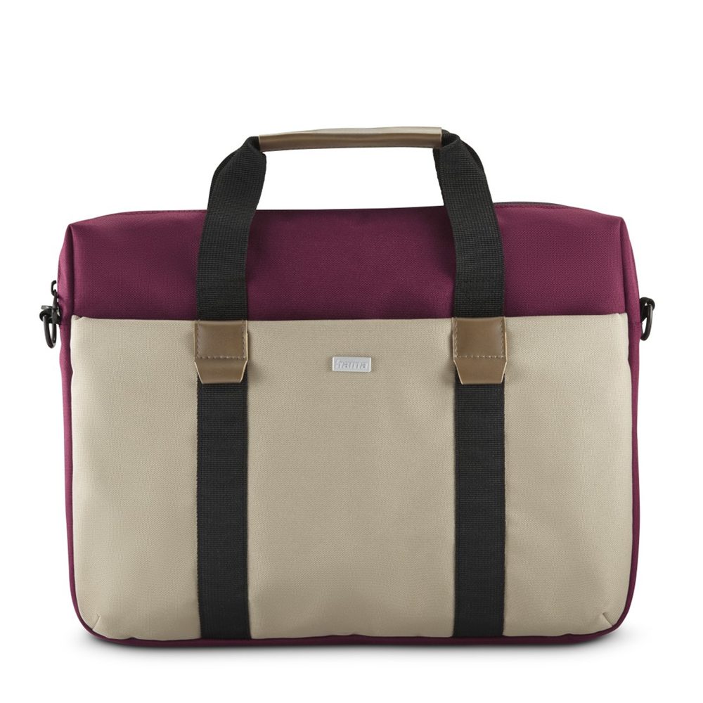 Levně Hama Silvan, brašna na notebook, pro 40-41 cm (15,6-16,2"), recyklovaný polyester, béžová/bordová