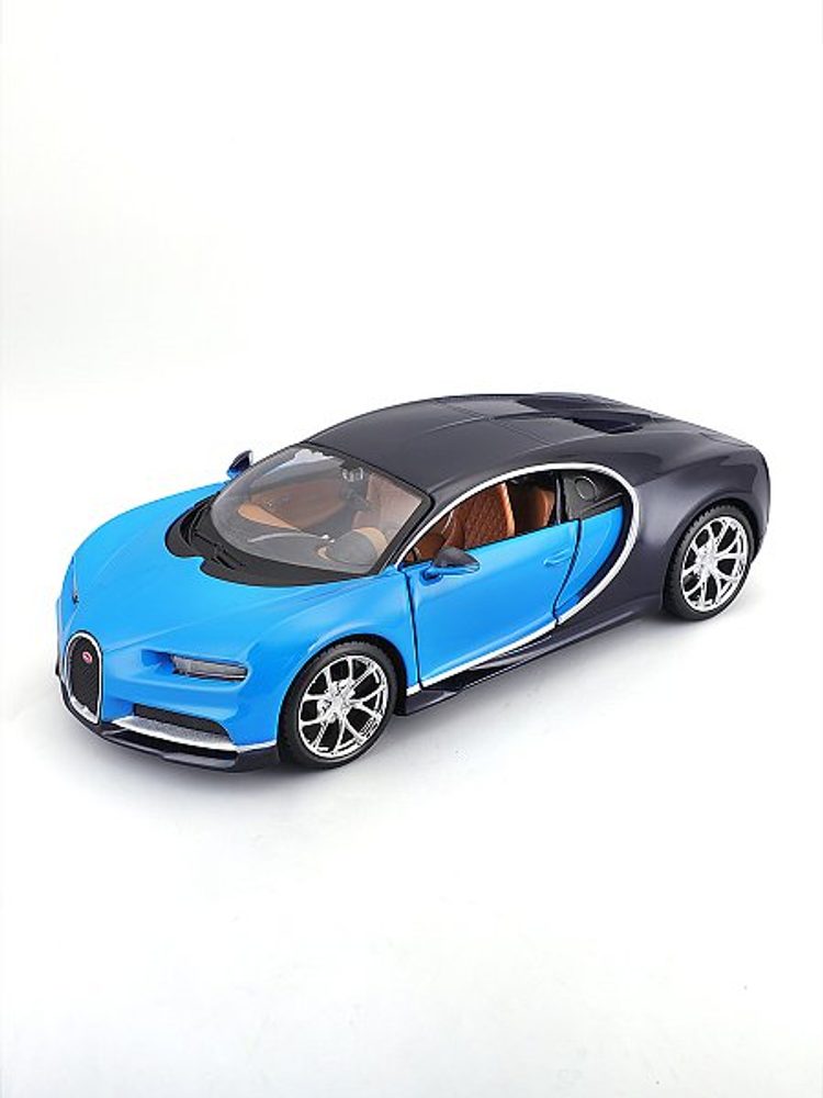 Levně Maisto - Bugatti Chiron, modrá, assembly line, 1:24