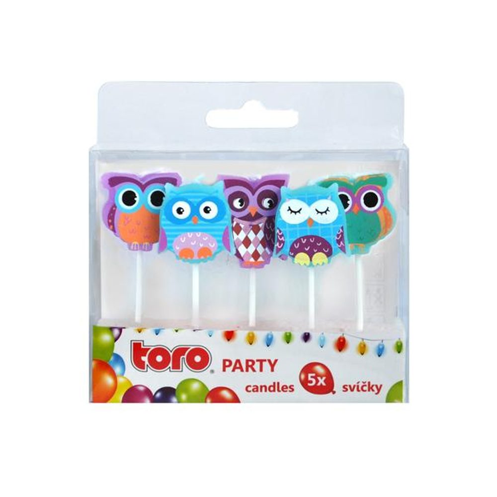 Levně TORO SVÍČKA ZAPICHOVACÍ SOVA, 5KS, 2,5X2,2X0,8CM