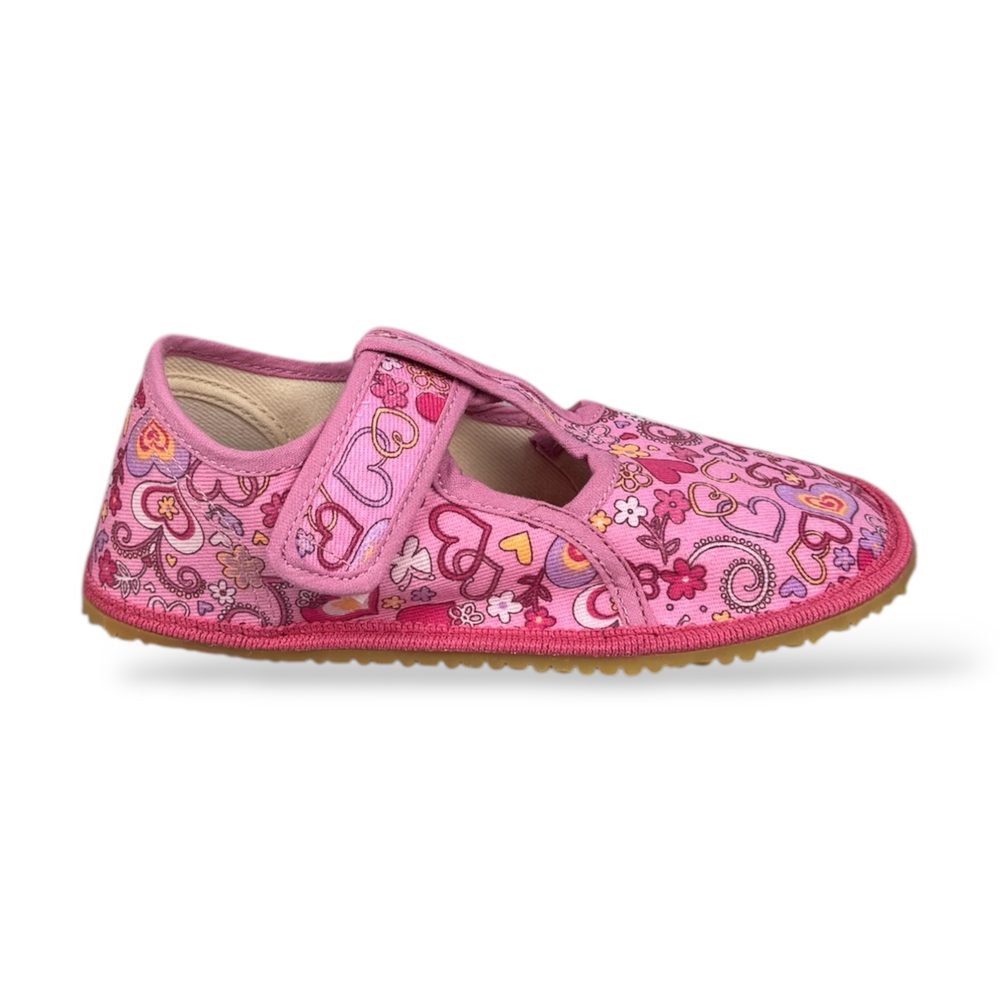 Levně HP Čechtín Dívčí BAREFOOT domácí obuv - Srdce - 30