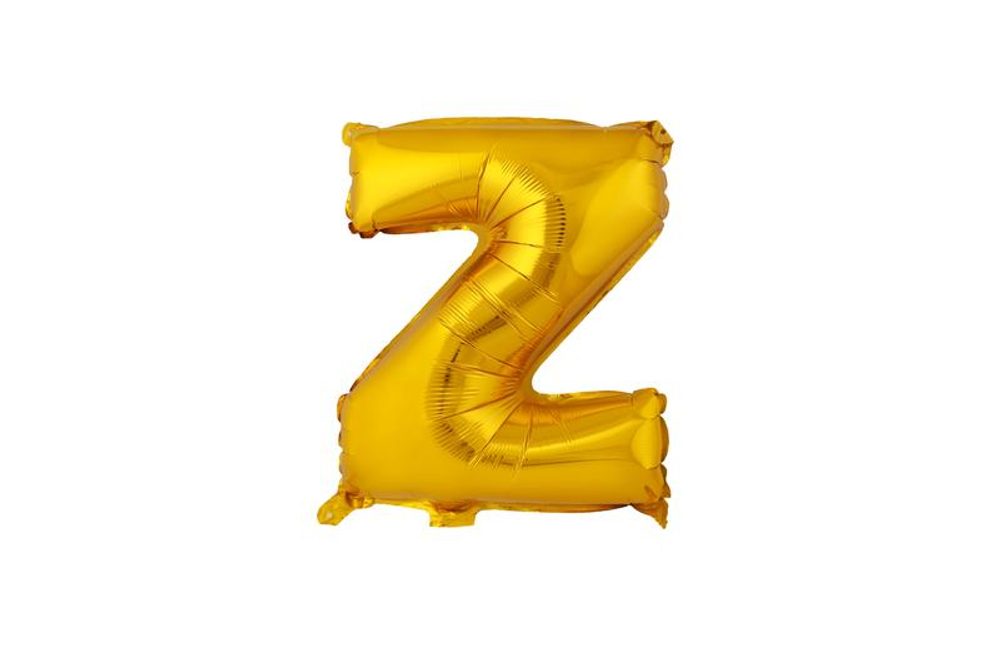 Levně TORO BALÓNEK PÍSMENKO "Z", VEL.: CCA 30CM, MATNĚ ZLATÁ