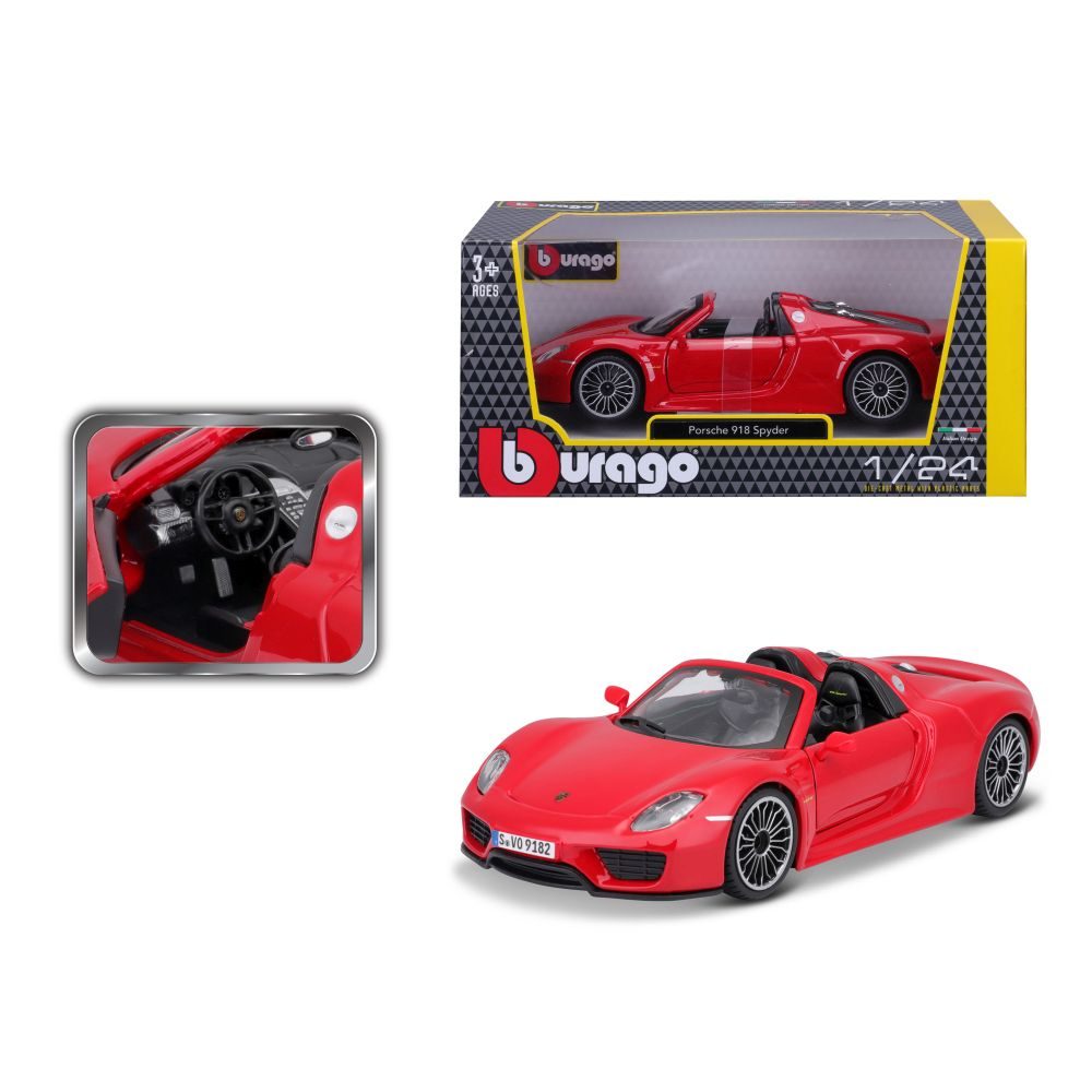 Levně Bburago 1:24 Plus Porsche 918 Spyder Red