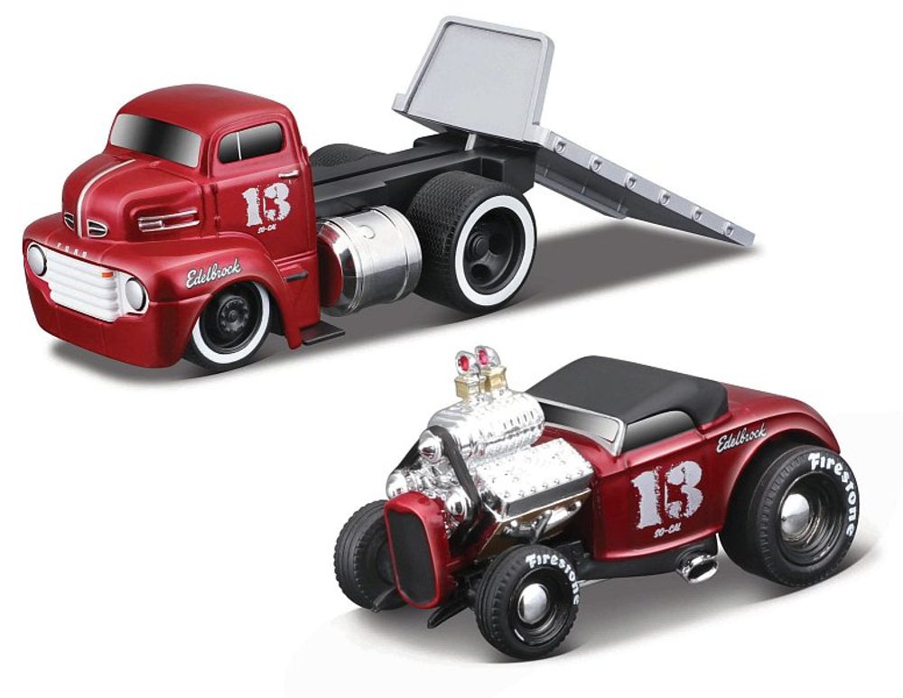 Levně Maisto - Muscle Transports - 1950 Ford COE Flatbed Ford Roadster, 1:64