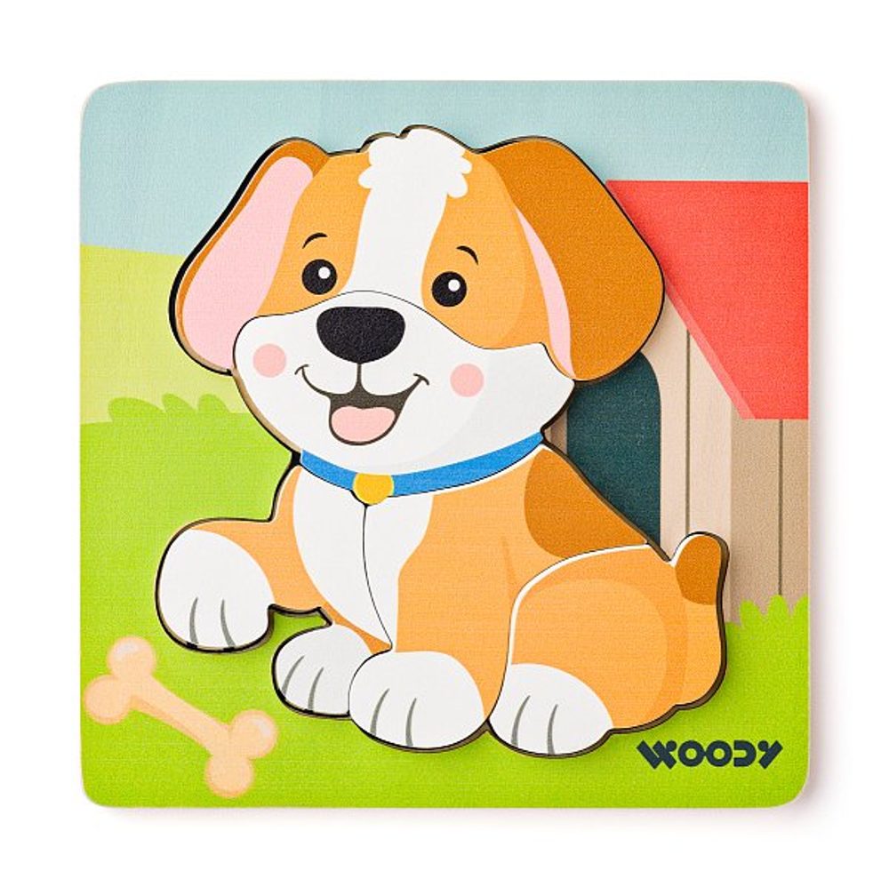 Levně WOODY Puzzle Baby - pejsek