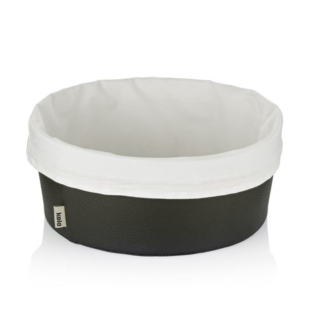 Levně KELA Košík na chleba Grana PU kůže černá 11,0cm 28,0cm KL-12548