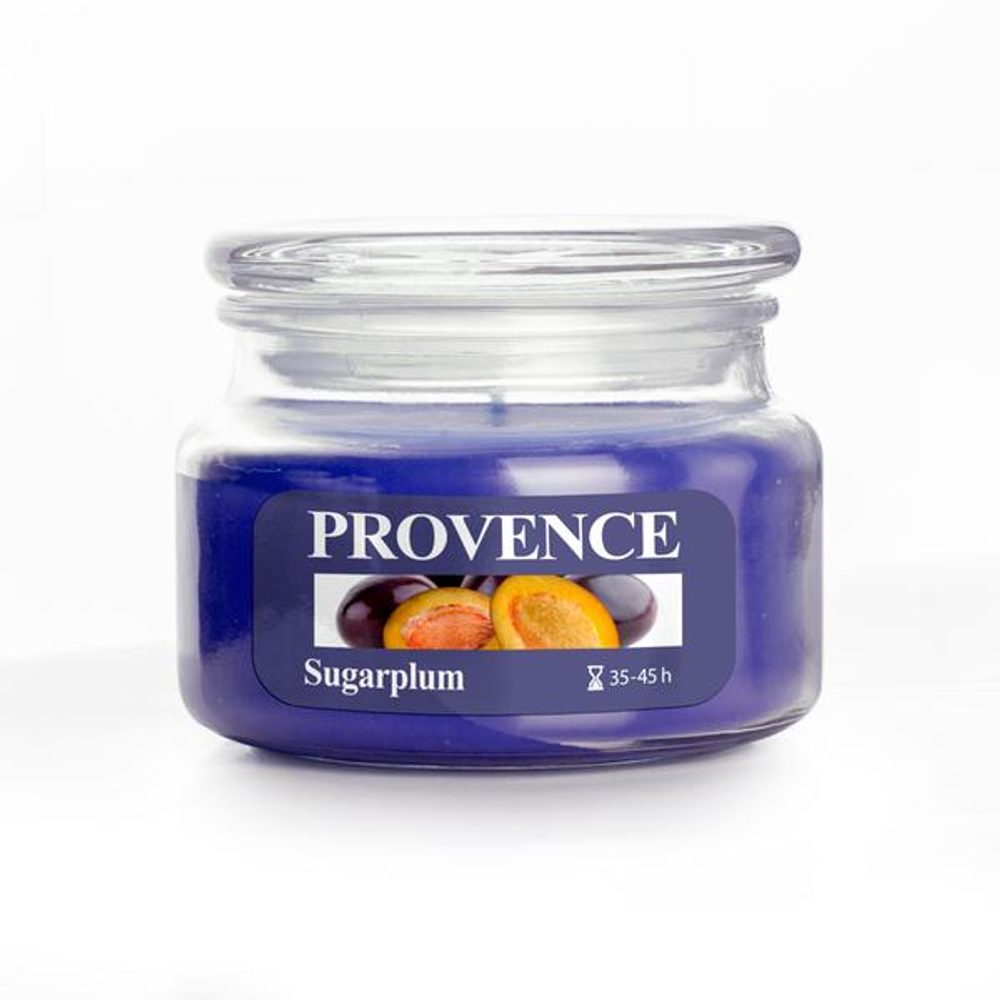 Levně Provence SVÍČKA VE SKLE S VÍČKEM 200G SUGARPLUM, 1 KNOT