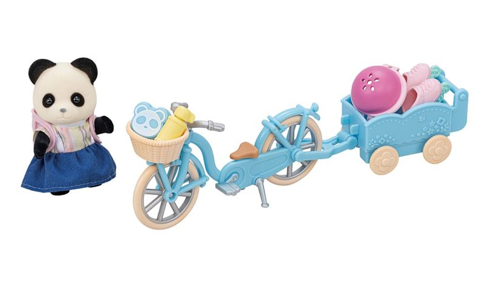 Levně Sylvanian family Panda a cyklo-bruslařský set