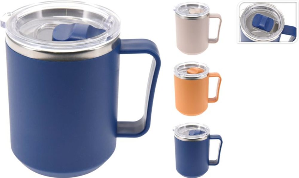 Levně termohrnek 0,42l, cestovní, mix barev, NR/plast