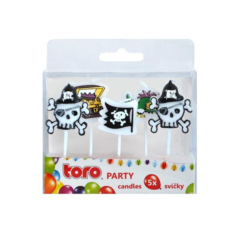 Levně TORO SVÍČKA ZAPICHOVACÍ PIRÁTI, 5KS, 2,5X2,2X0,8CM