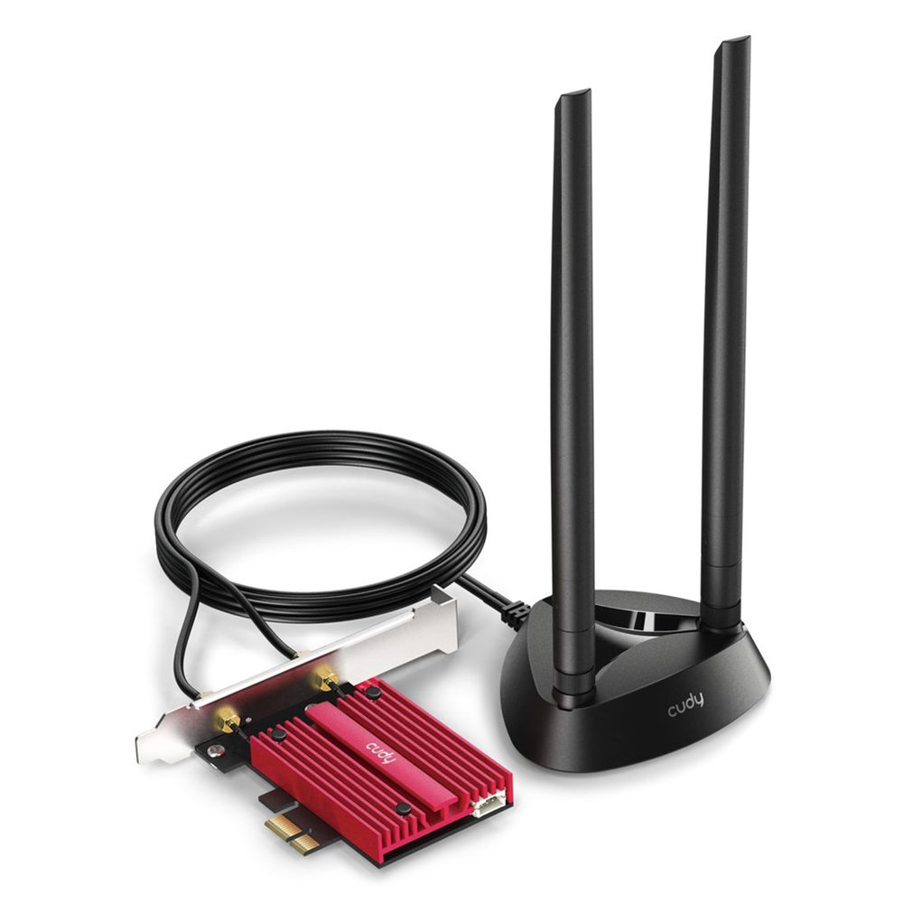 Levně Cudy AX5400 Wi-Fi 6E PCI-Express síťová karta, Tri-Band, ext. anténa se stojánkem (WE4000)