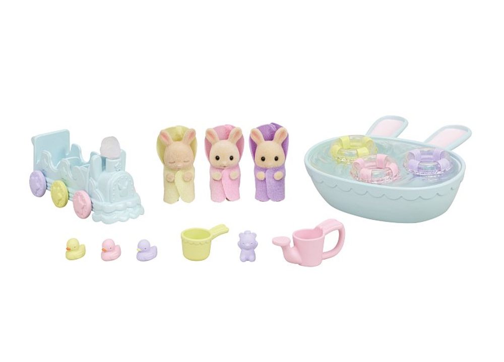 Levně Sylvanian family Koupel trojčat králíčků