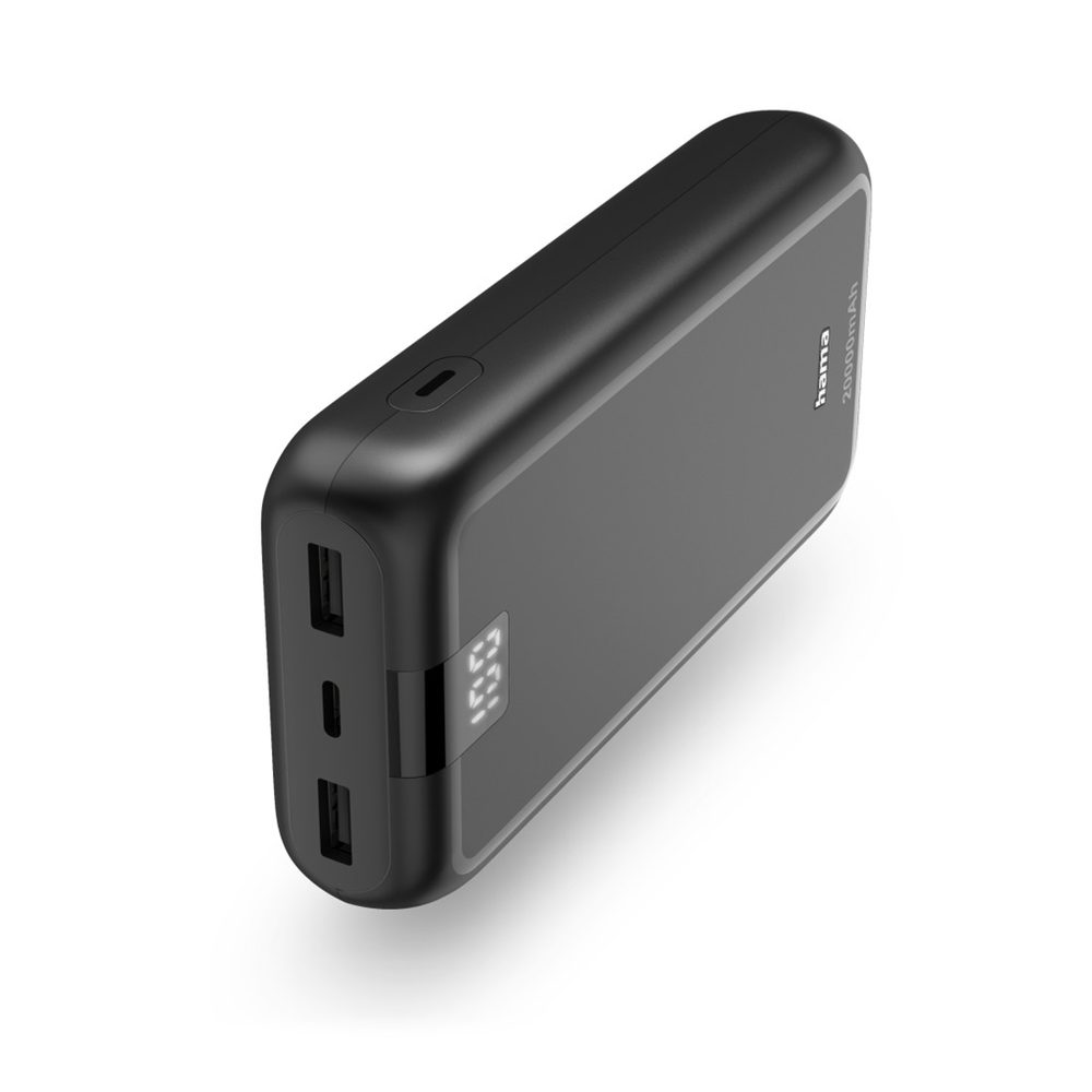 Levně Hama Performance 20, powerbanka 20000 mAh, 3 A, výstup: 1x USB-C, 2x USB-A, LED displej