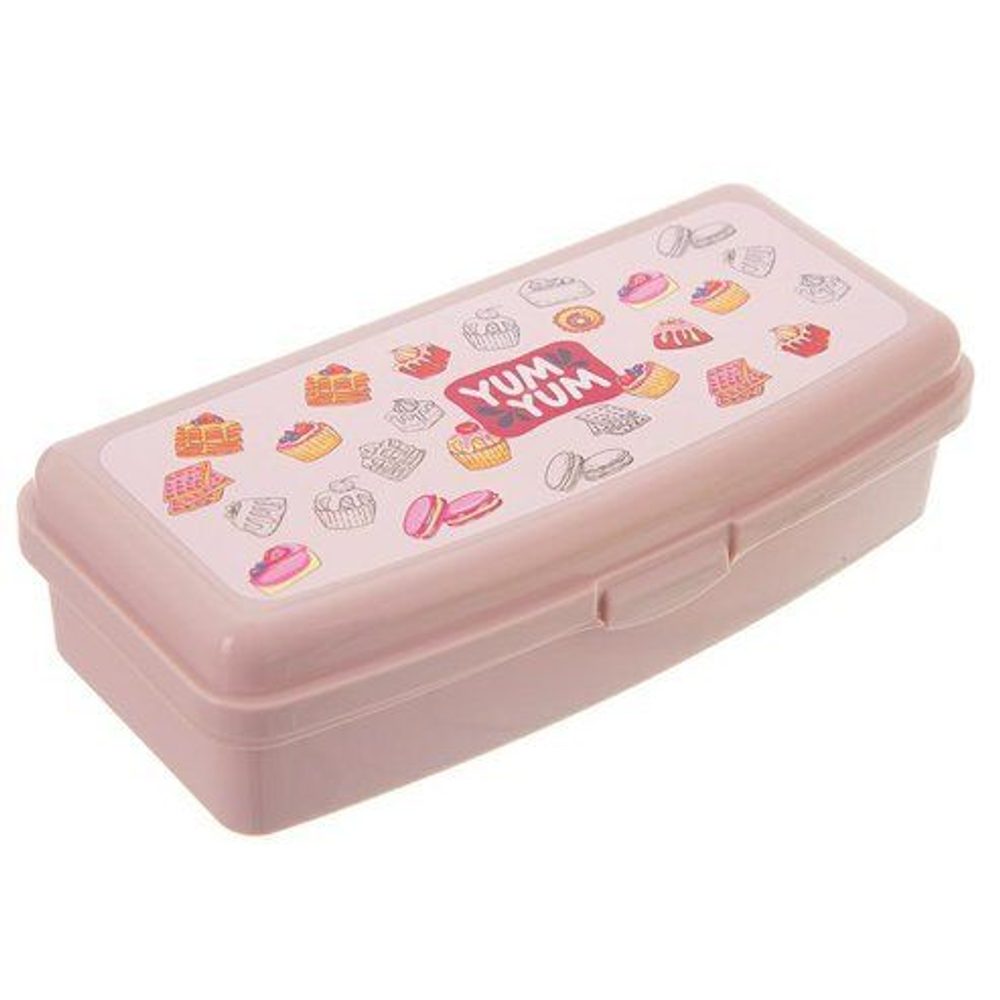 Levně box 20,5x10x5,5cm. DORTÍK růžový, svačina, plast