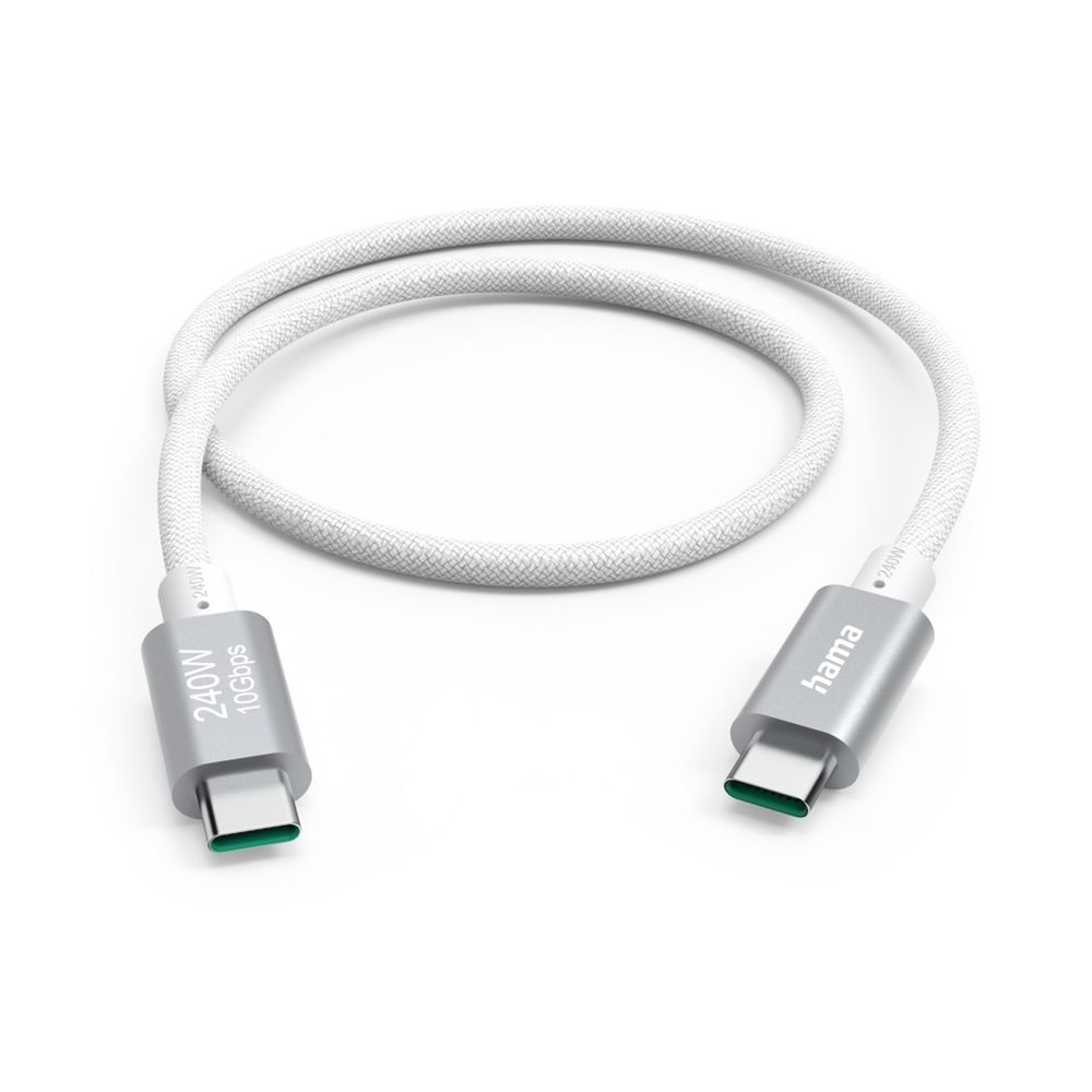 Levně Hama USB-C 3.2 Gen2 kabel, 1,5 m, 10 Gb/s, 240 W, bílý
