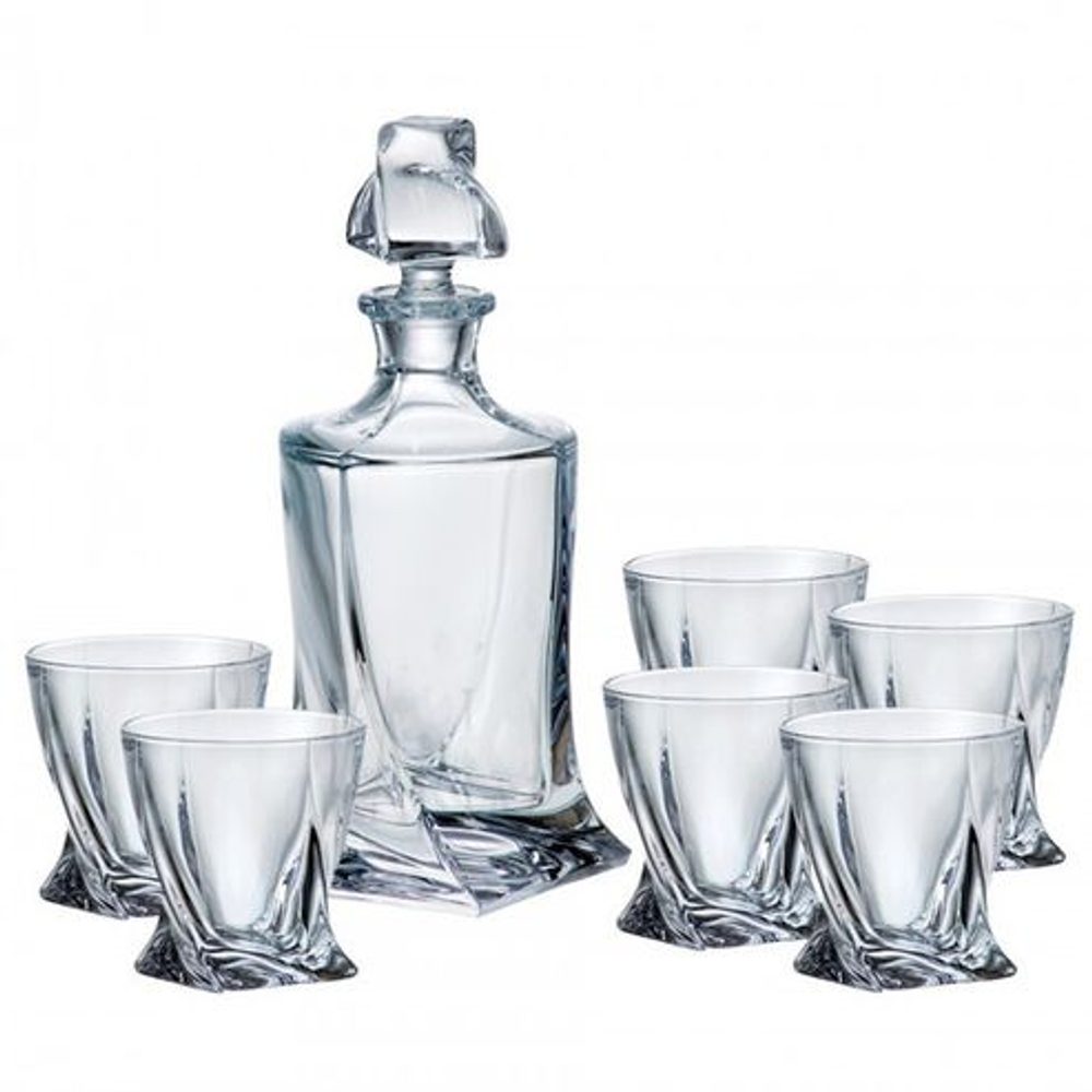 Levně karafa 0,85l+6ks whisky QUADRO PREMIUM BOH.POL.