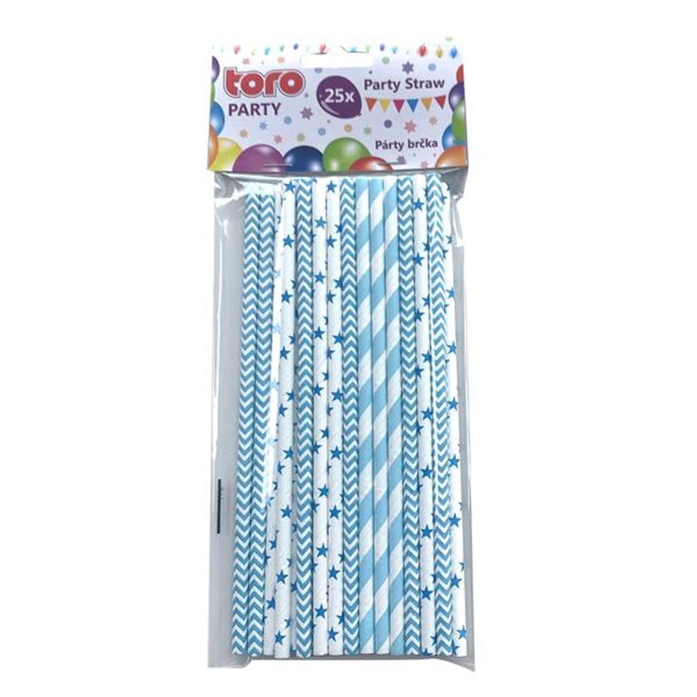 Levně TORO BRČKA PAPÍROVÁ 19,7CM, 25KS SVĚTLE MODRÁ 3ASS