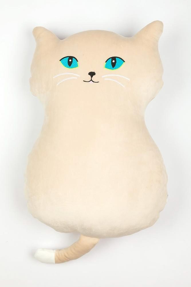 KOČKA VELKÉ OČI béžová 53 cm