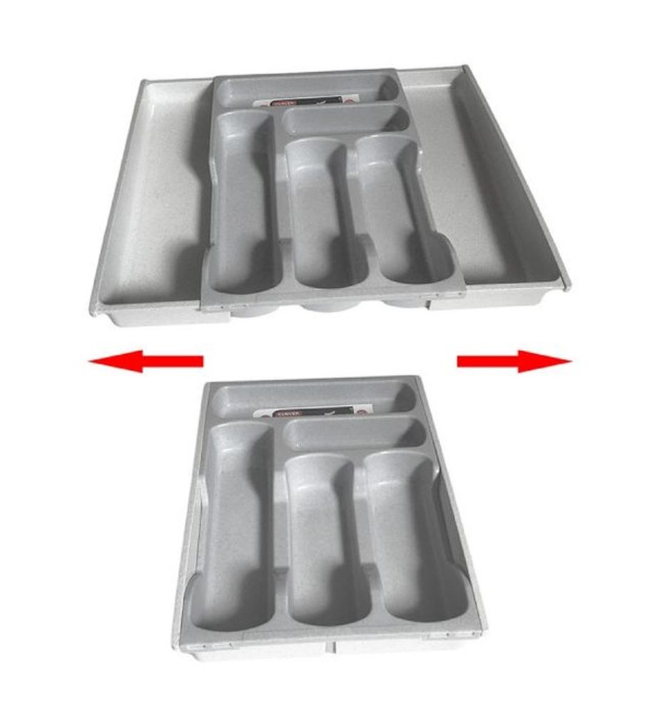 Levně příborník 42x30x6,4cm, sv.šedý, nastav.5přihr.,plast