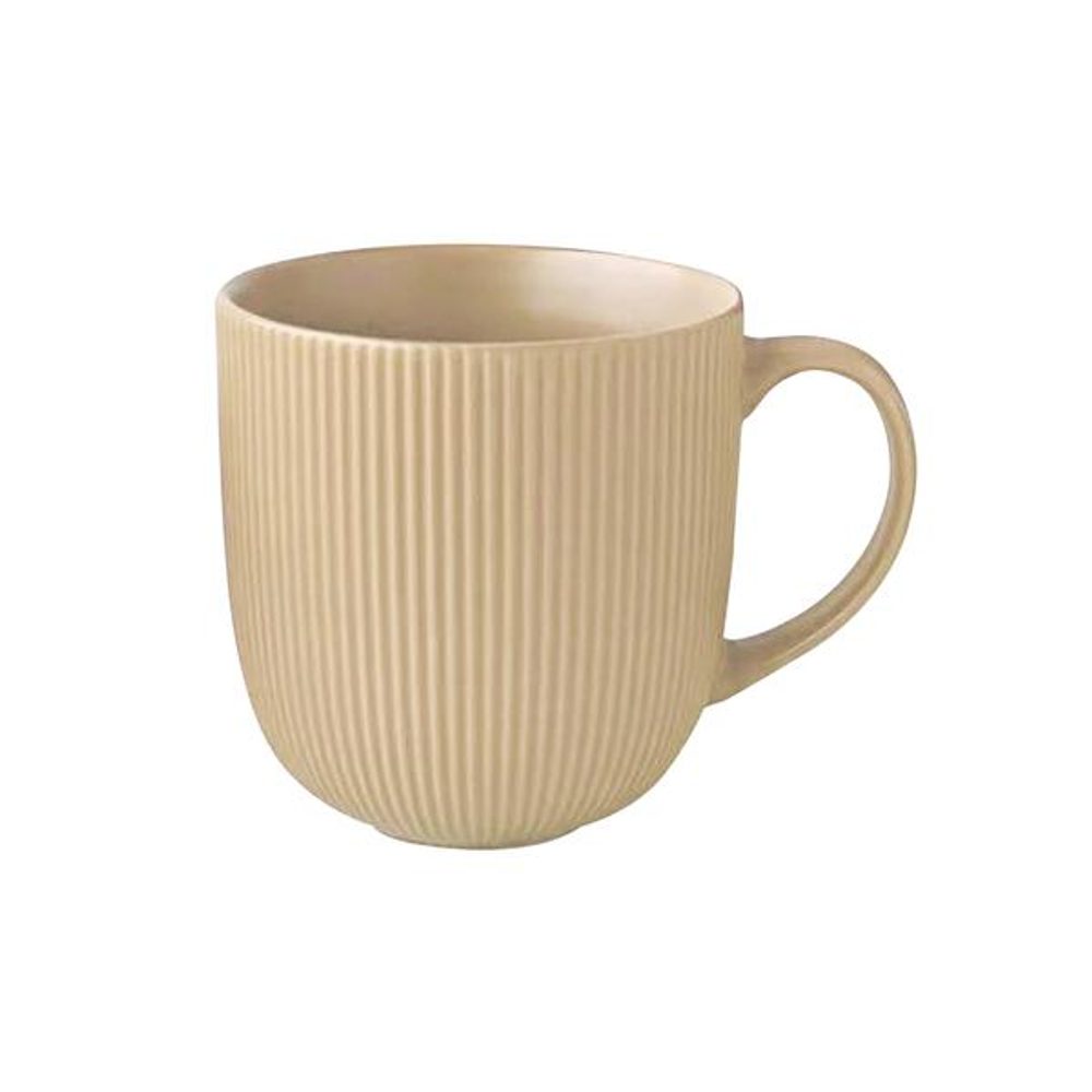 Levně KITCHISIMO HRNEK 500ML ŽEBROVANÝ KERAMIKA BÉŽOVÁ