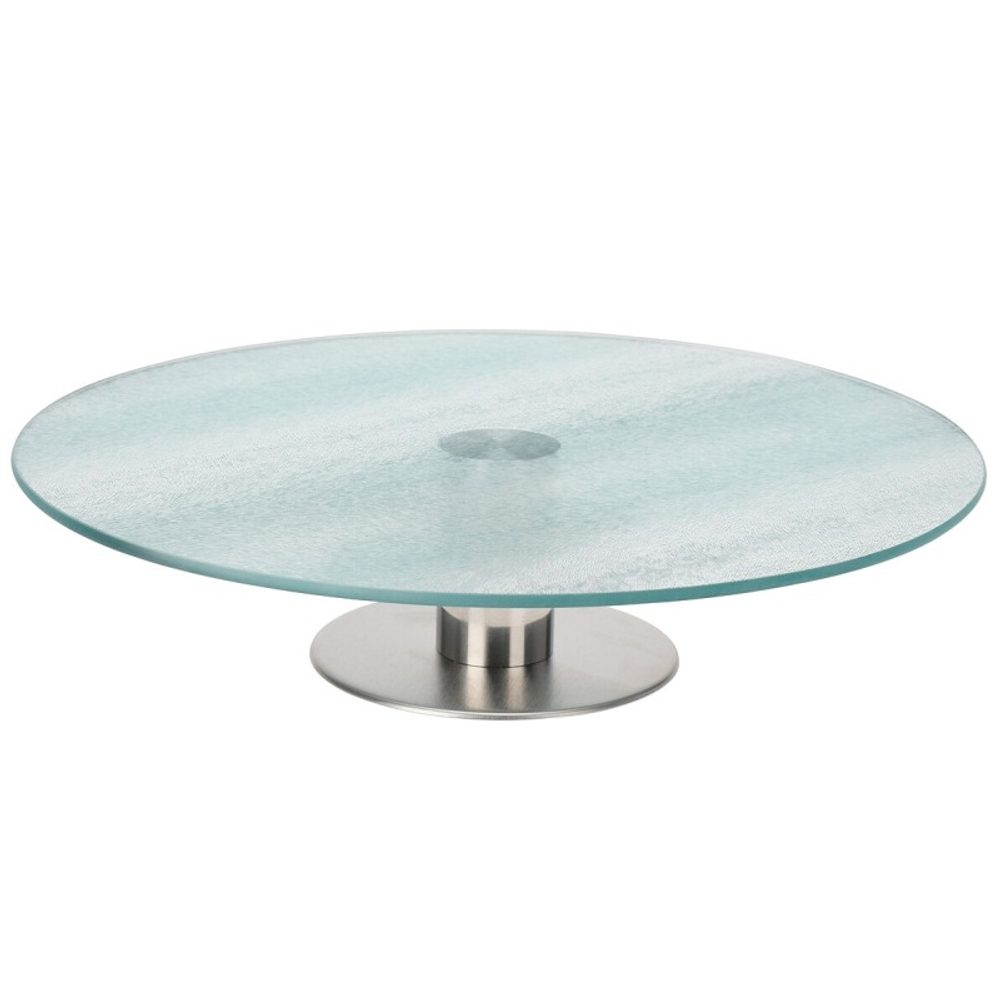 Levně EXCELLENT HOUSEWARE Podnos na dort servírovací sklo mléčné 30 cm KO-101001040